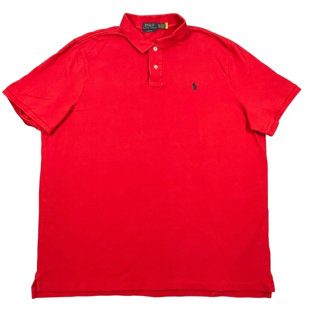 Polo Ralph Lauren Red Classic Fit Short Sleeve Polo Shirt Mens XXL